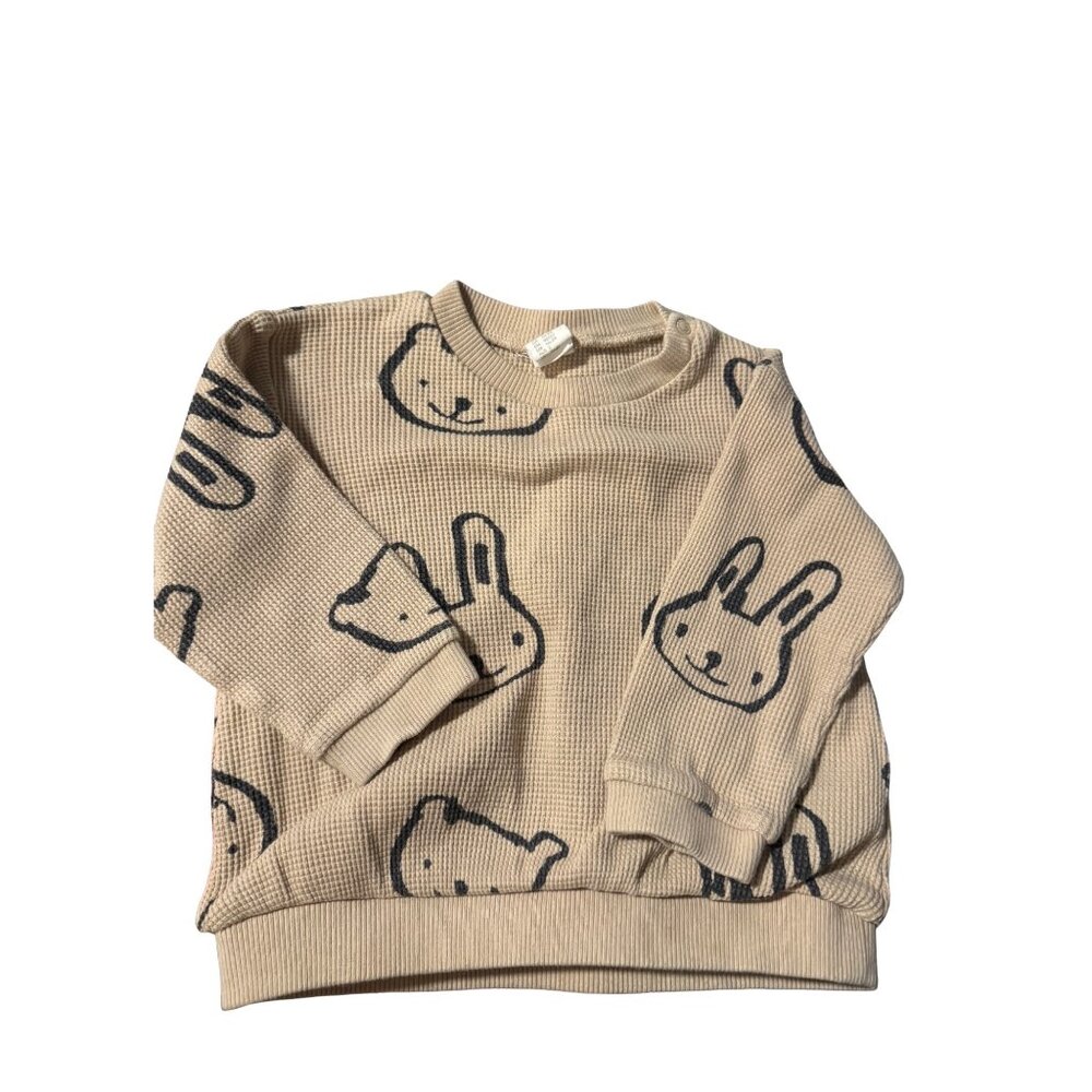 H&M Beige Bunny & Bear Long Sleeve – Size 2T